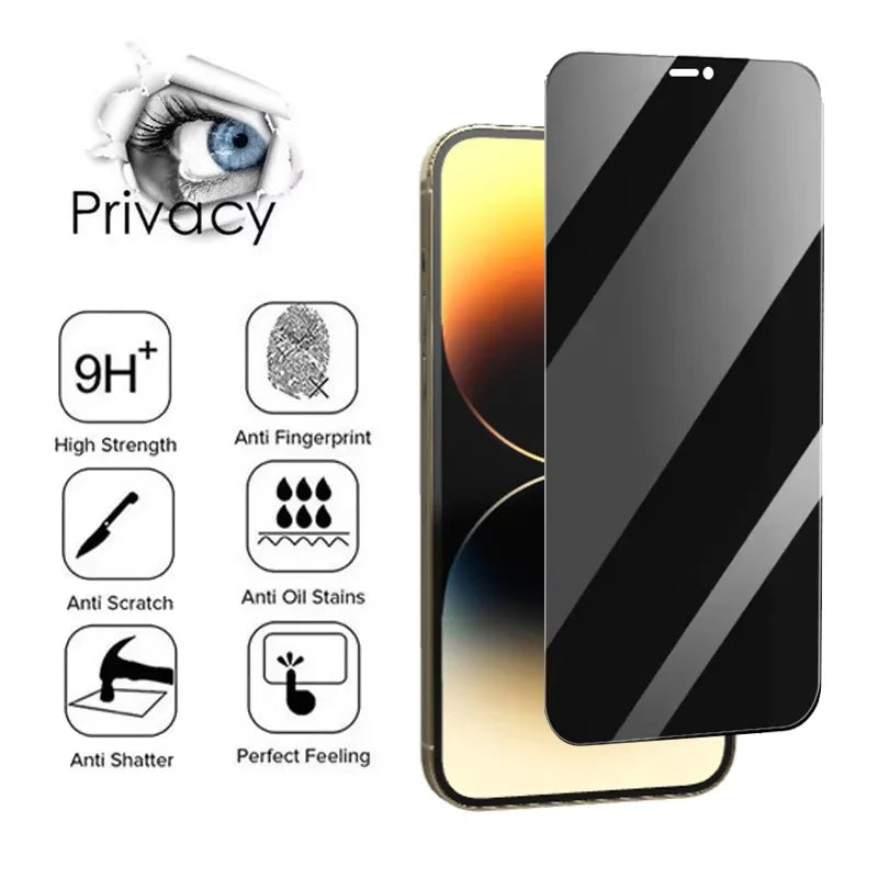 For  16 15 14 Pro Privacy Tempered Glass for  15 14 13 12 11 Pro Max 14 13 16  16 Pro anti Spy Screen Protector  14Pro